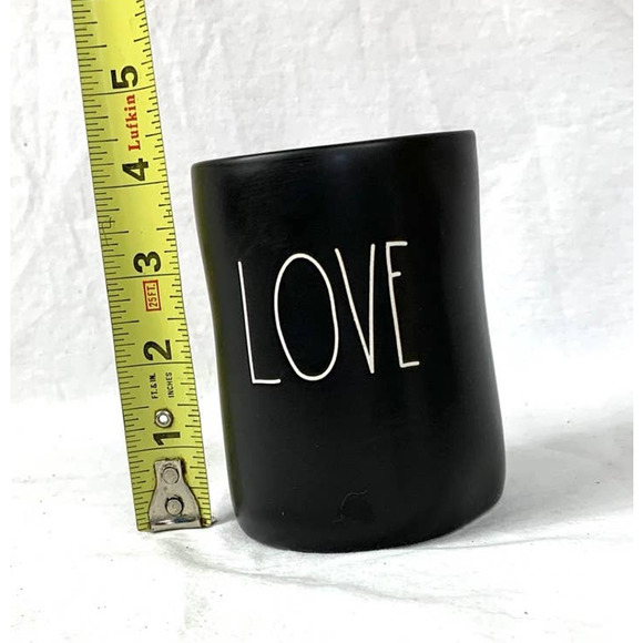 Rae Dunn Magenta Black Love Dimpled Candle Holder Cup Empty - Picture 4 of 6